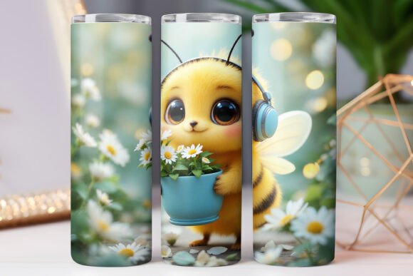 Bee Garden Tumbler Wrap Design 20oz Jpg