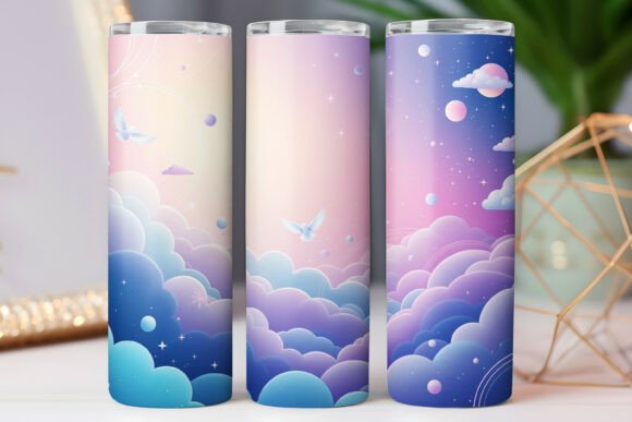 Cartoon Sky Tumbler Wrap Design Review