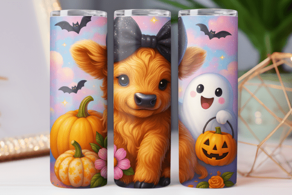 Cow Spooky Tumbler Wrap Design PNG 20oz Review