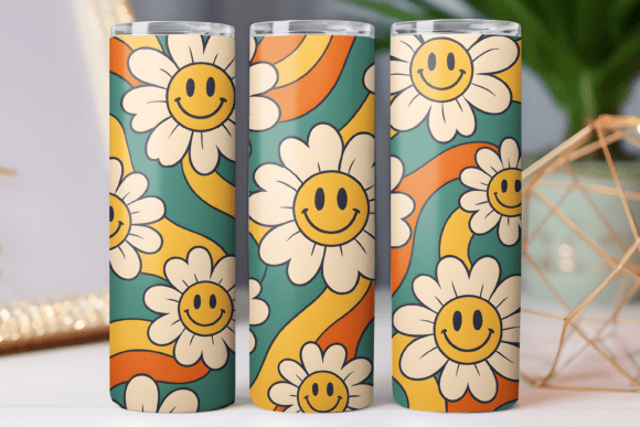 Daisy Retro Floral Tumbler Png Art 20oz Review