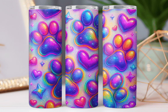 Dog Paw Tumbler Wrap 20oz Skinny Art Png Review