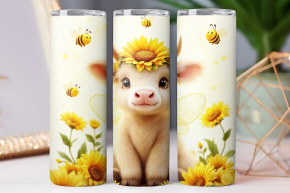 Highland Cow Bee Sunflower Tumbler Wrap Review