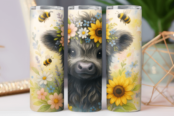 Highland Cow Tumbler Wrap 20oz PNG Art Review
