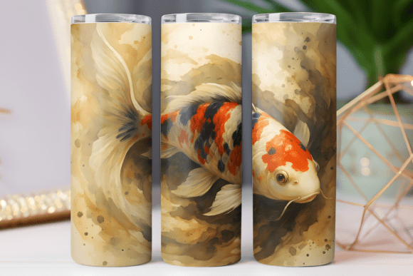 Japan Koi Fish Tumbler Wrap Photo Art Review