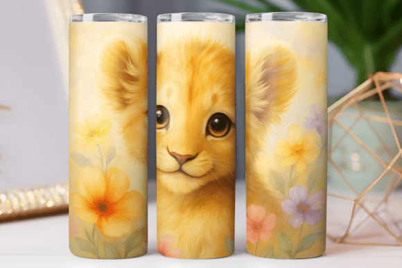 Lion Floral Tumbler Wrap 20oz Design Art Review