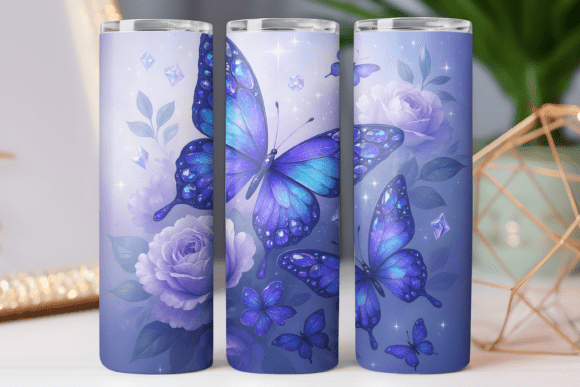 Spring Flower Glitter Tumbler Wrap Design Review