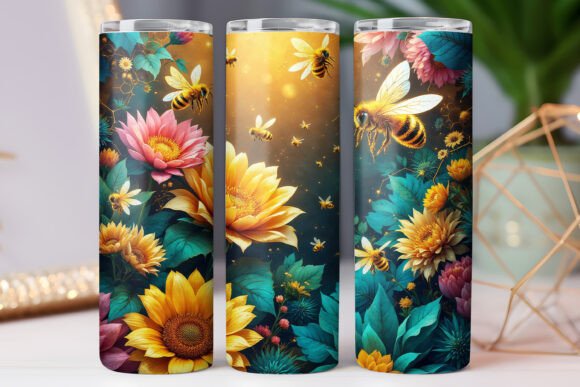 Sunflower and Bee Tumbler Wrap Design Review