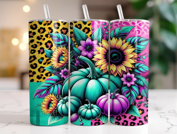 Teal Pumpkin Sunflower Leopard Tumbler Review