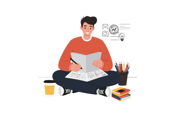 Young Man with Sketchbook Embroidery Design Review